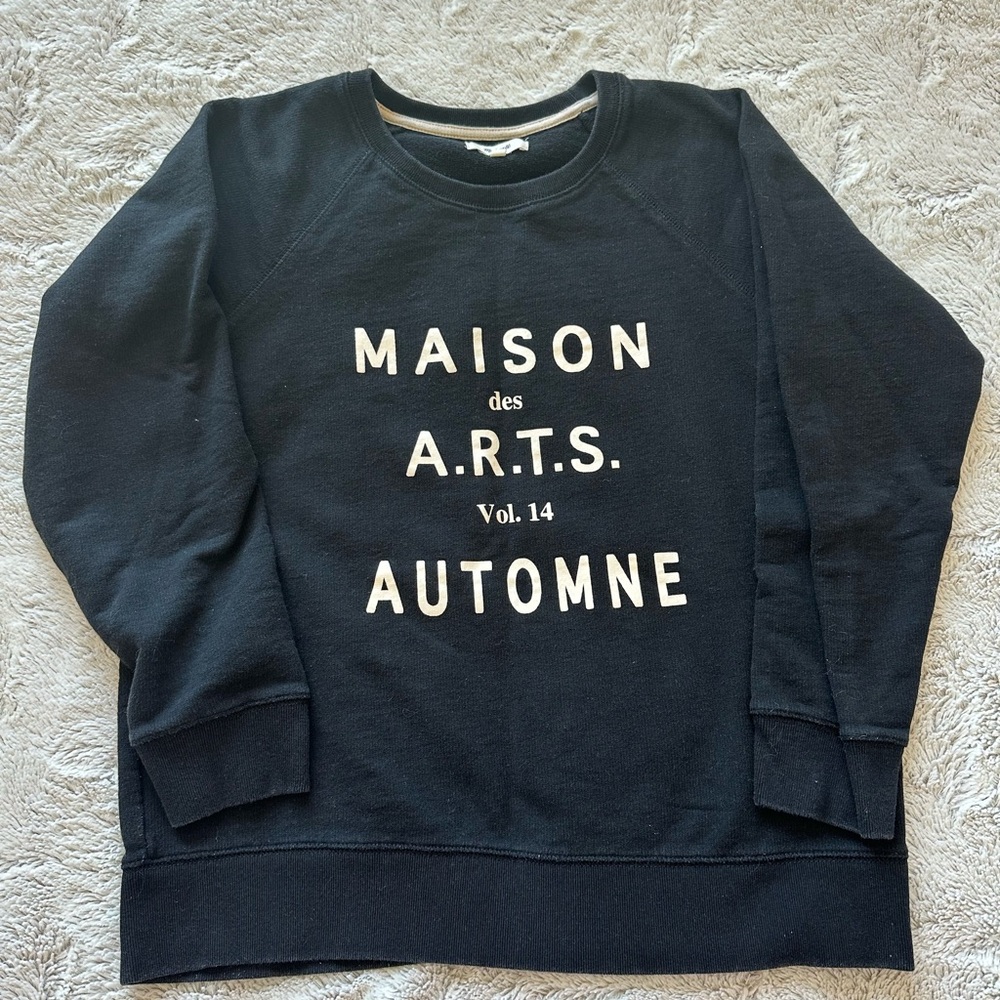 Madewell Black Crewneck Sweater with White Text
